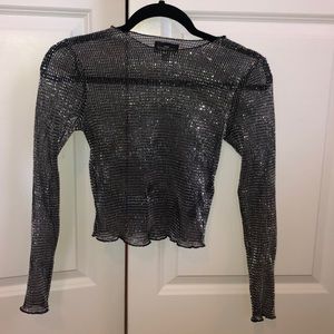 Sheer long sleeve top